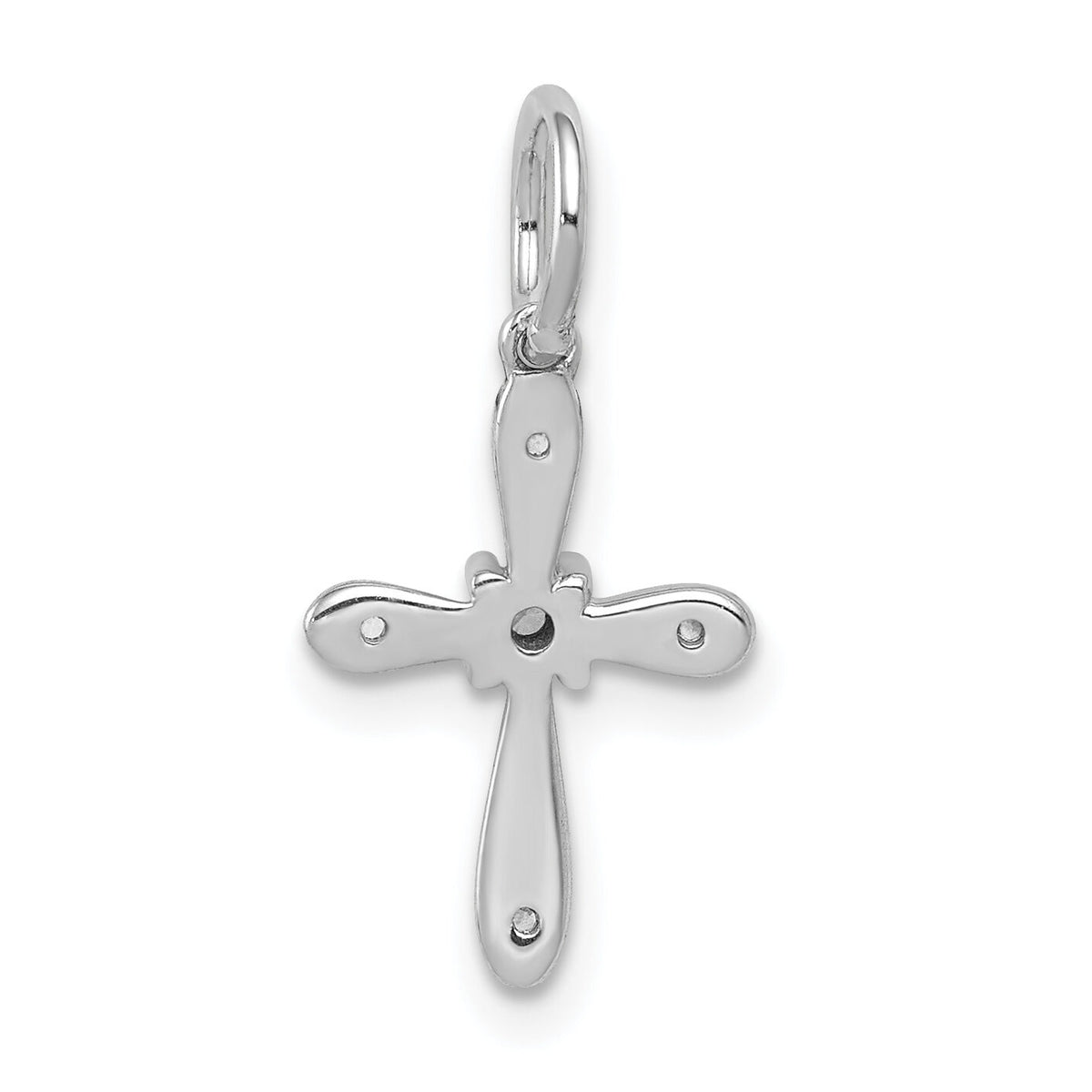 14k White Gold .03ct. Diamond Cross Charm-PM5091-003-WA