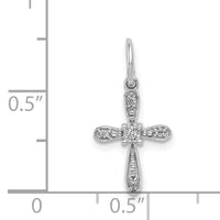 14k White Gold .03ct. Diamond Cross Charm-PM5091-003-WA
