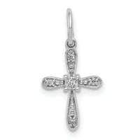 14k White Gold .03ct. Diamond Cross Charm-PM5091-003-WA