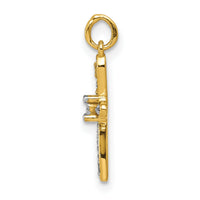 14k and Rhodium .03ct. Diamond Cross Charm-PM5091-003-YA
