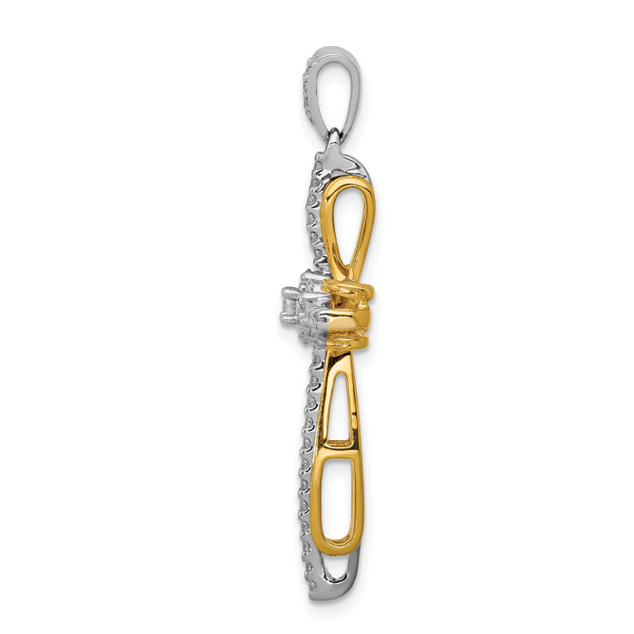 14k Two-tone 1/3ct. Diamond Passion Cross Pendant-PM5096-033-YWA