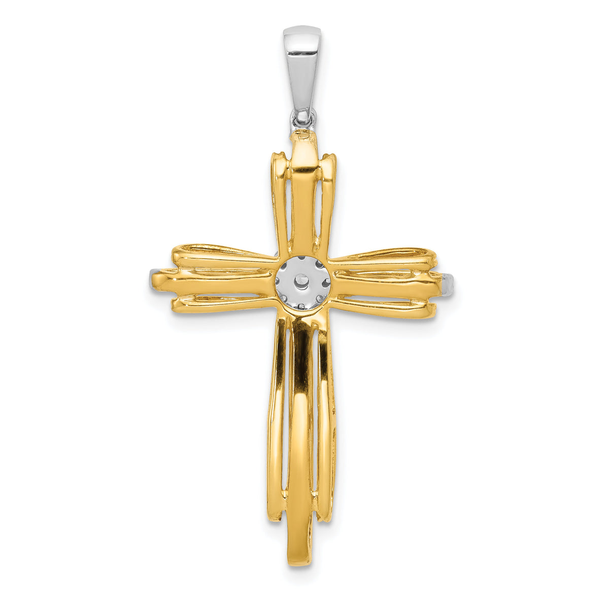 14k Two-tone 1/3ct. Diamond Passion Cross Pendant-PM5096-033-YWA