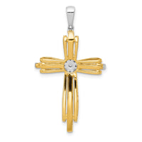 14k Two-tone 1/3ct. Diamond Passion Cross Pendant-PM5096-033-YWA