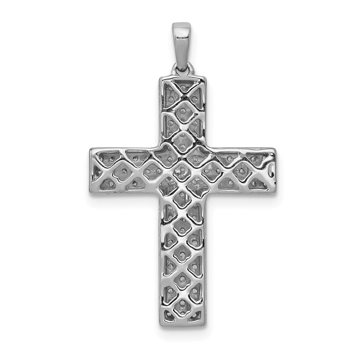 14k White Gold 1/2ct. Diamond Latin Cross Pendant-PM5098-050-WA