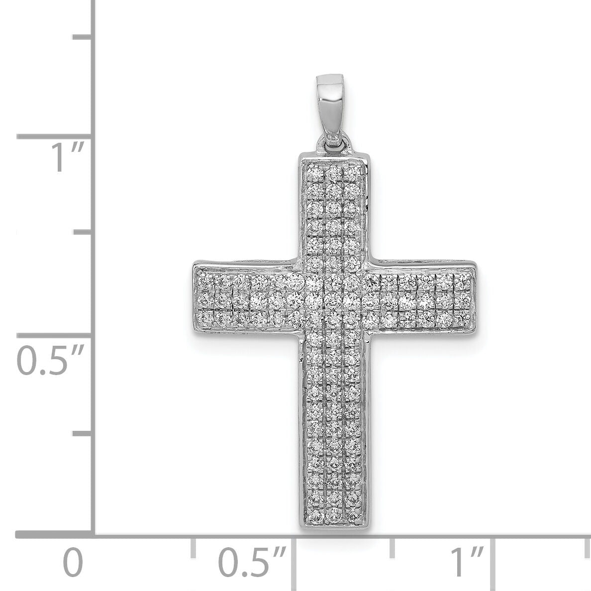 14k White Gold 1/2ct. Diamond Latin Cross Pendant-PM5098-050-WA