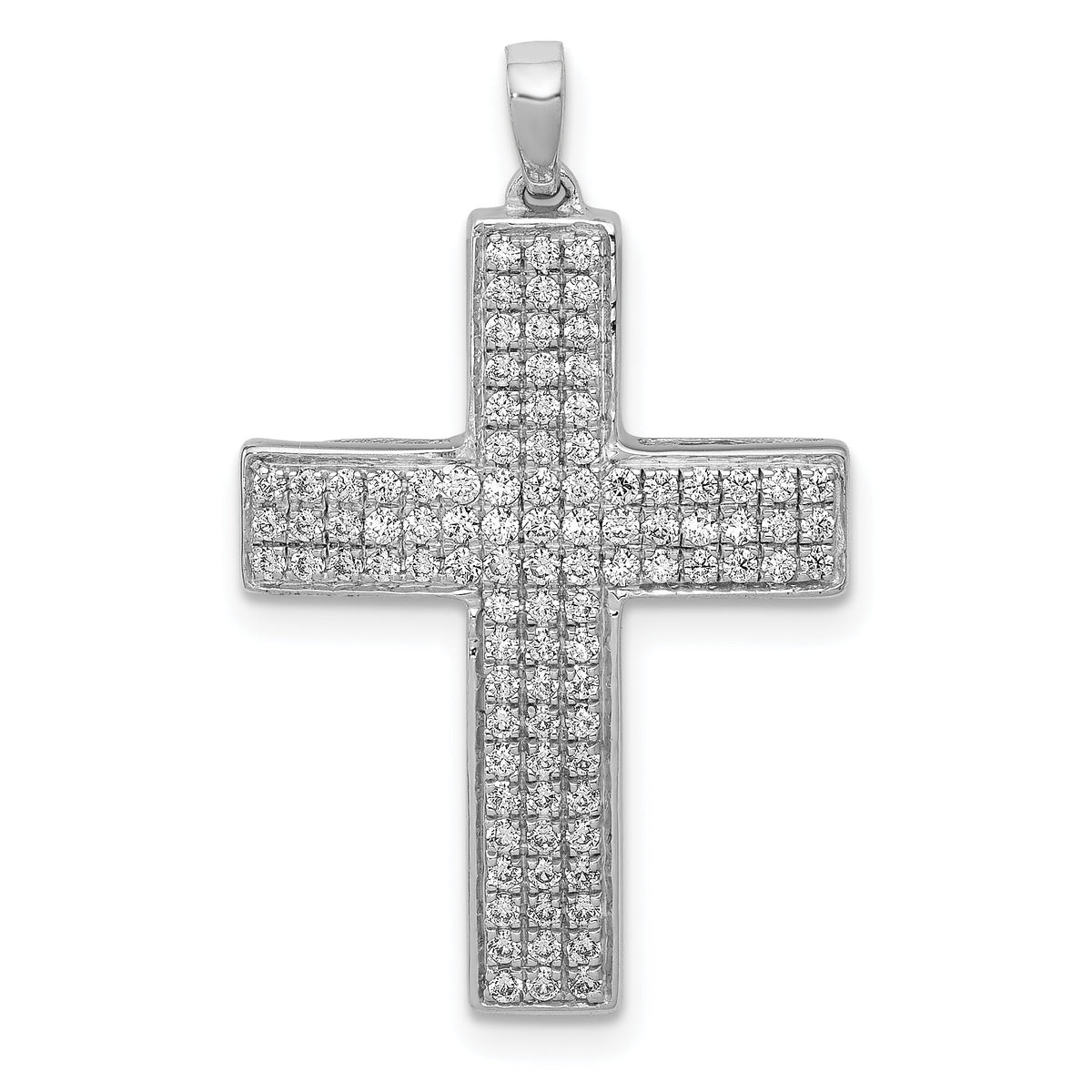 14k White Gold 1/2ct. Diamond Latin Cross Pendant-PM5098-050-WA