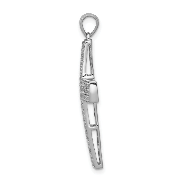 14k White Gold 1ct. Diamond Latin Cross Pendant-PM5098-100-WA