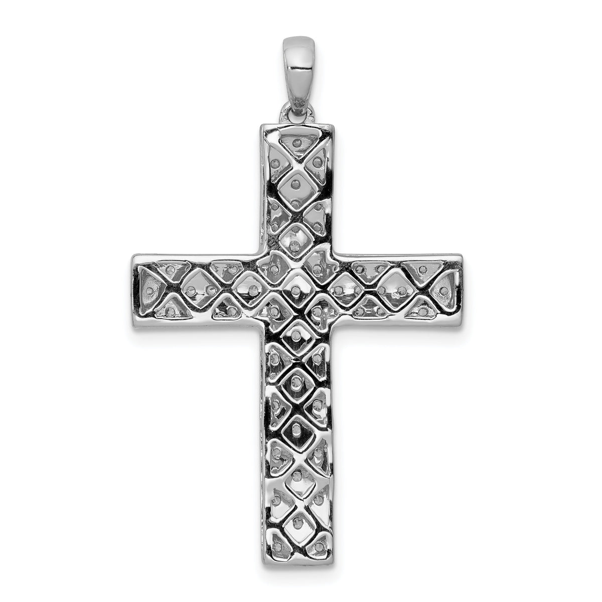 14k White Gold 1ct. Diamond Latin Cross Pendant-PM5098-100-WA