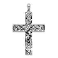 14k White Gold 1ct. Diamond Latin Cross Pendant-PM5098-100-WA