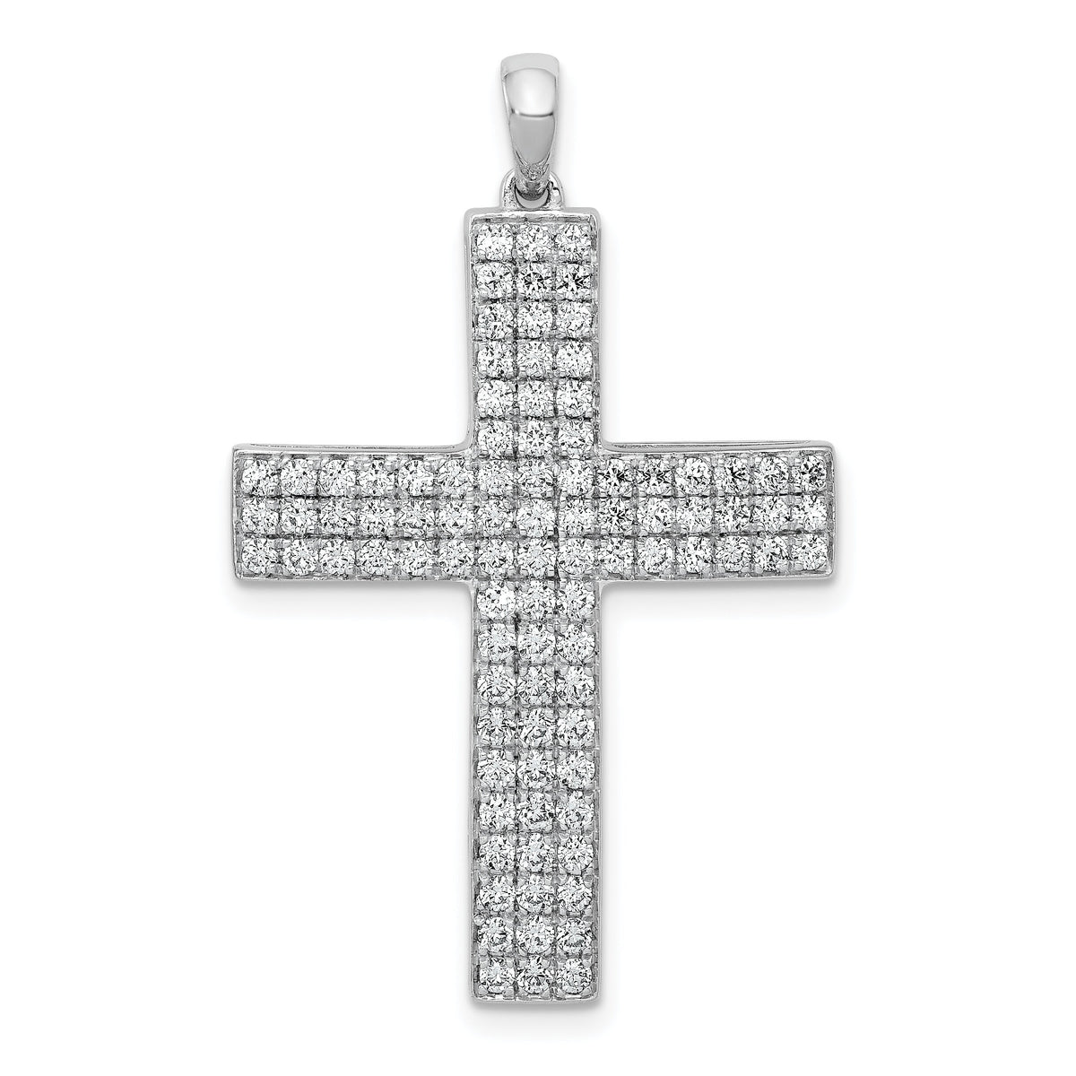 14k White Gold 1ct. Diamond Latin Cross Pendant-PM5098-100-WA