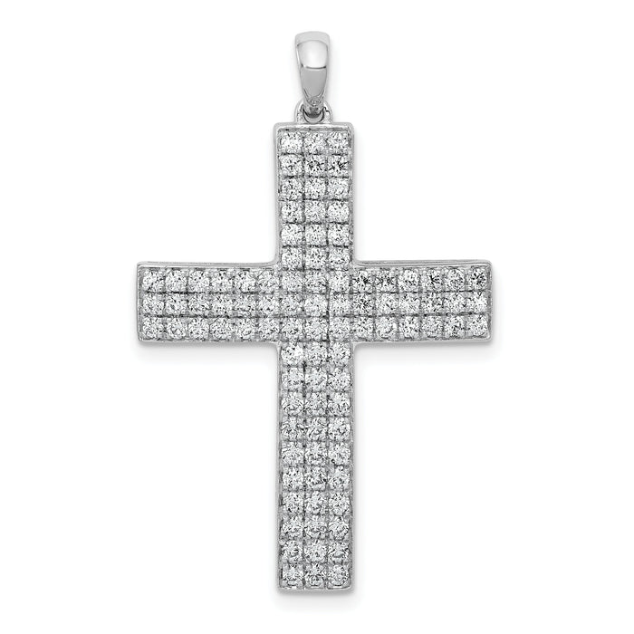 14k White Gold 1ct. Diamond Latin Cross Pendant-PM5098-100-WA