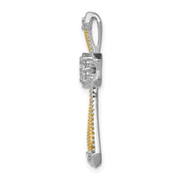 14k Two-Tone 1/3ct. Diamond Cross Chain Slide-PM5099-033-WYA