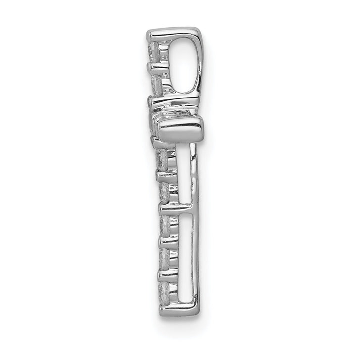 14k White Gold 1/4ct. Diamond Cross Chain Slide-PM5102-025-WA