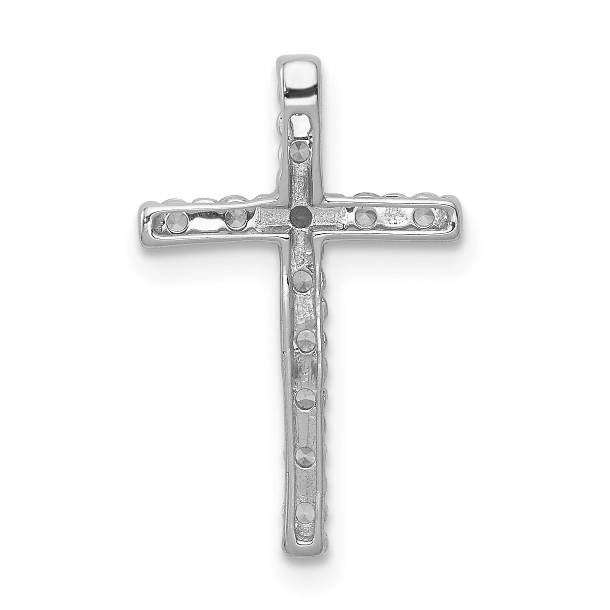 14k White Gold 1/4ct. Diamond Cross Chain Slide-PM5102-025-WA