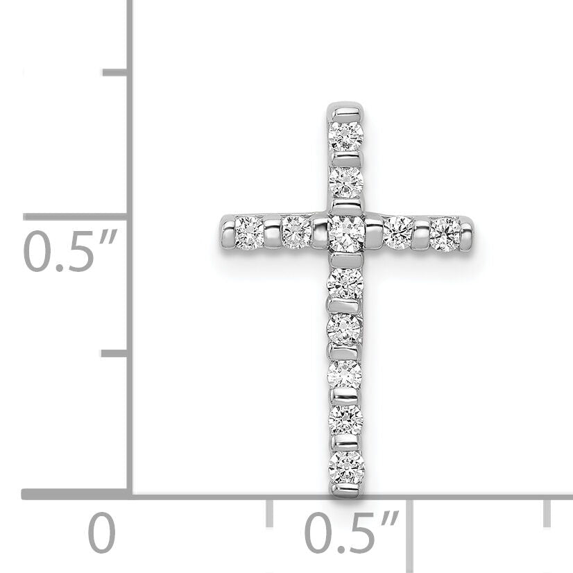 14k White Gold 1/4ct. Diamond Cross Chain Slide-PM5102-025-WA