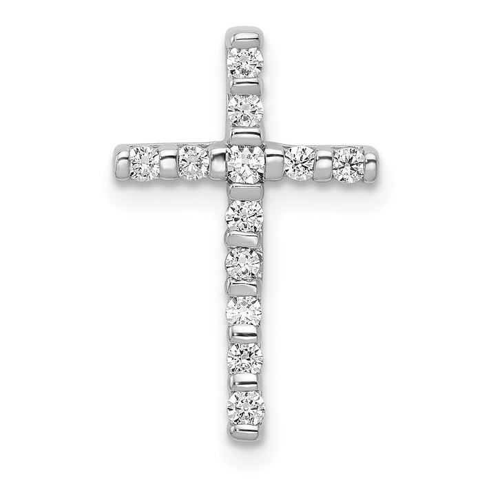 14k White Gold 1/4ct. Diamond Cross Chain Slide-PM5102-025-WA