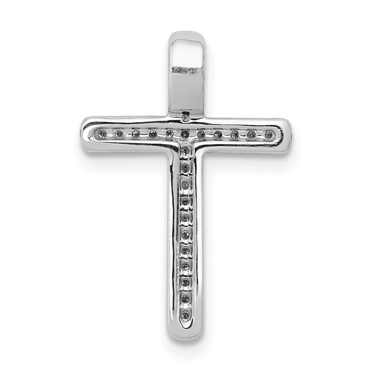 14k White Gold 1/10ct. Diamond Cross Chain Slide-PM5103-010-WA