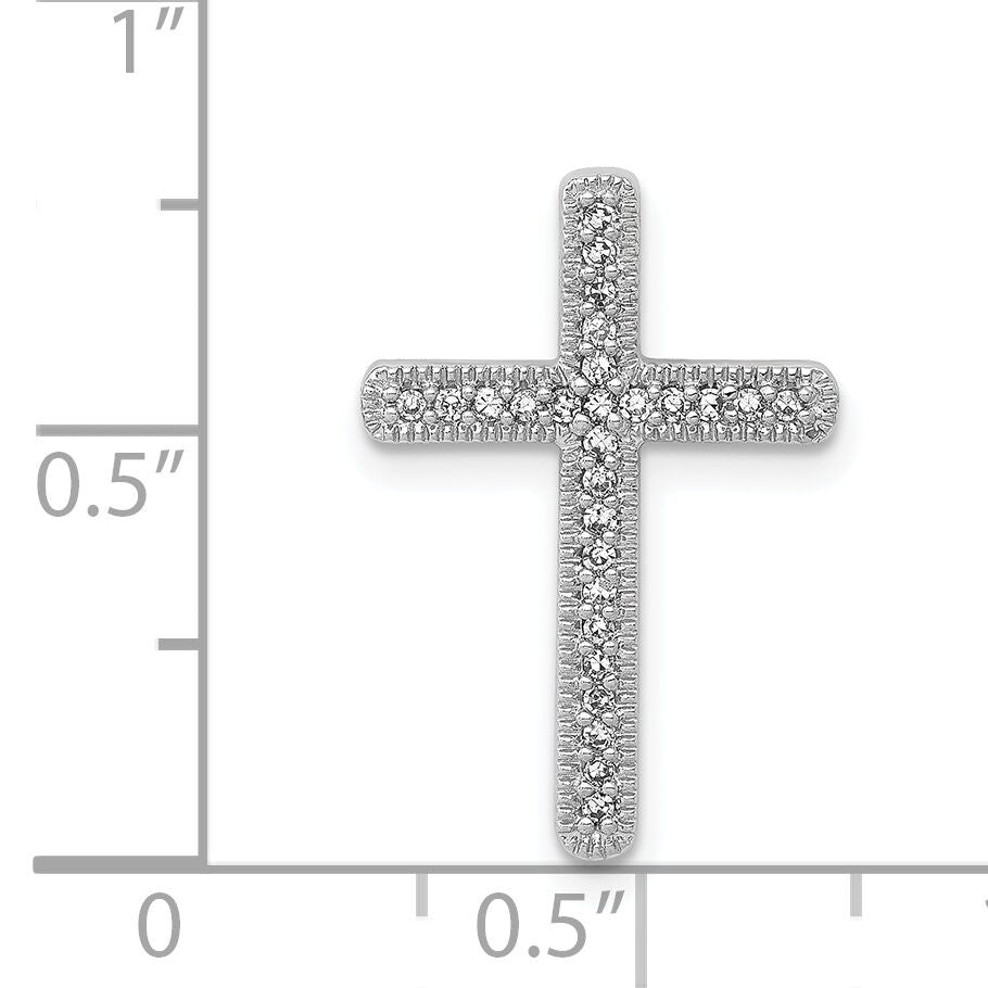 14k White Gold 1/10ct. Diamond Cross Chain Slide-PM5103-010-WA
