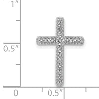 14k White Gold 1/10ct. Diamond Cross Chain Slide-PM5103-010-WA