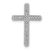 14k White Gold 1/10ct. Diamond Cross Chain Slide-PM5103-010-WA