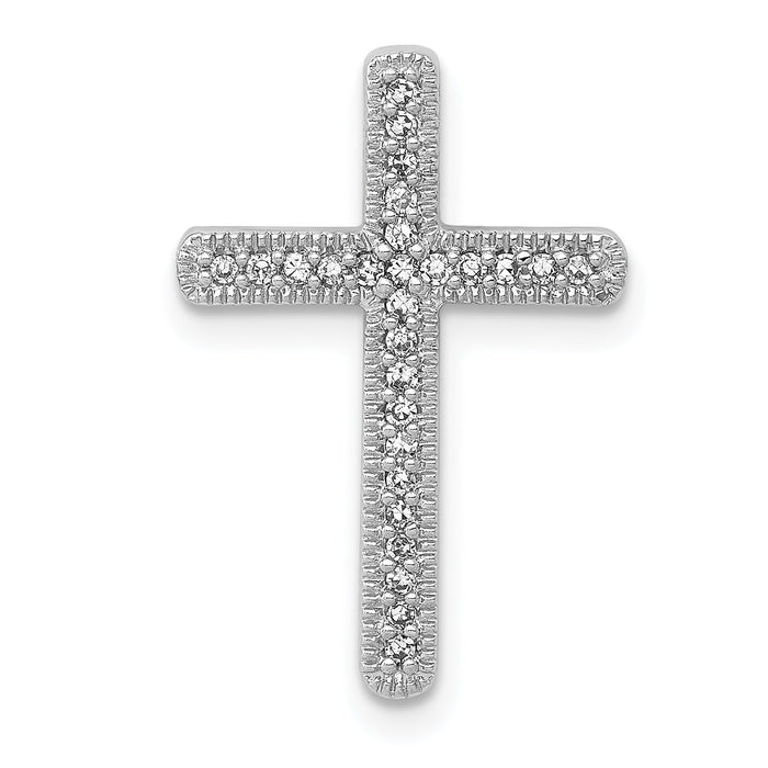 14k White Gold 1/10ct. Diamond Cross Chain Slide-PM5103-010-WA