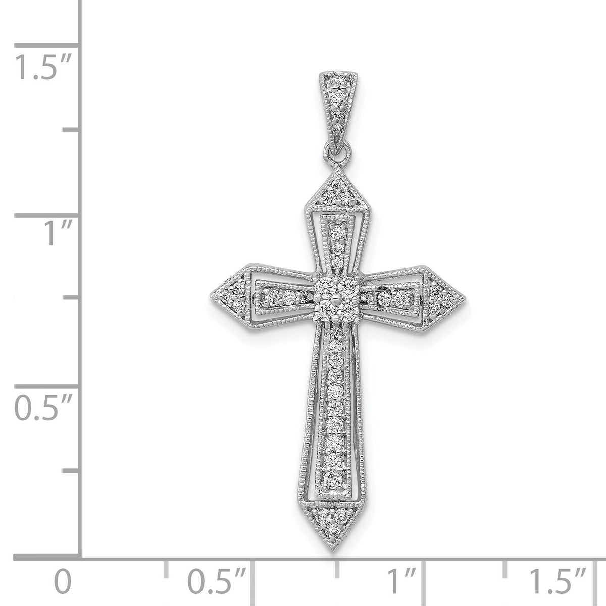 14k White Gold 1/3ct. Diamond Passion Cross Pendant-PM5104-033-WA