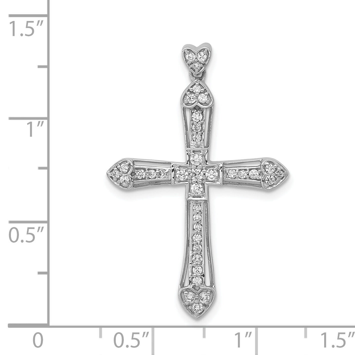 14k White Gold 1/3ct. Diamond Cross Pendant-PM5105-033-WA