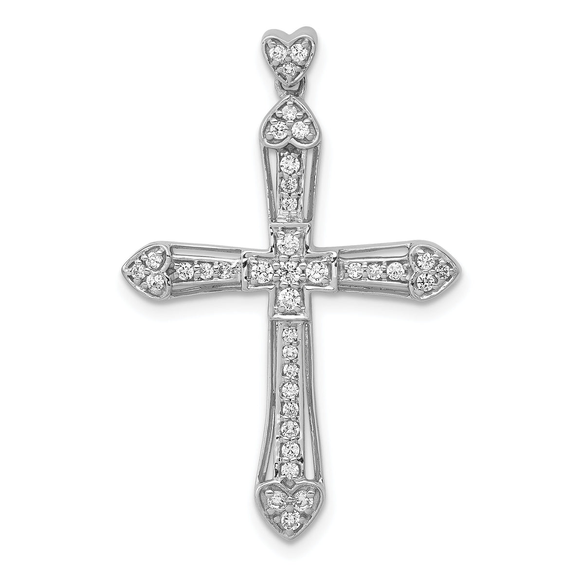 14k White Gold 1/3ct. Diamond Cross Pendant-PM5105-033-WA