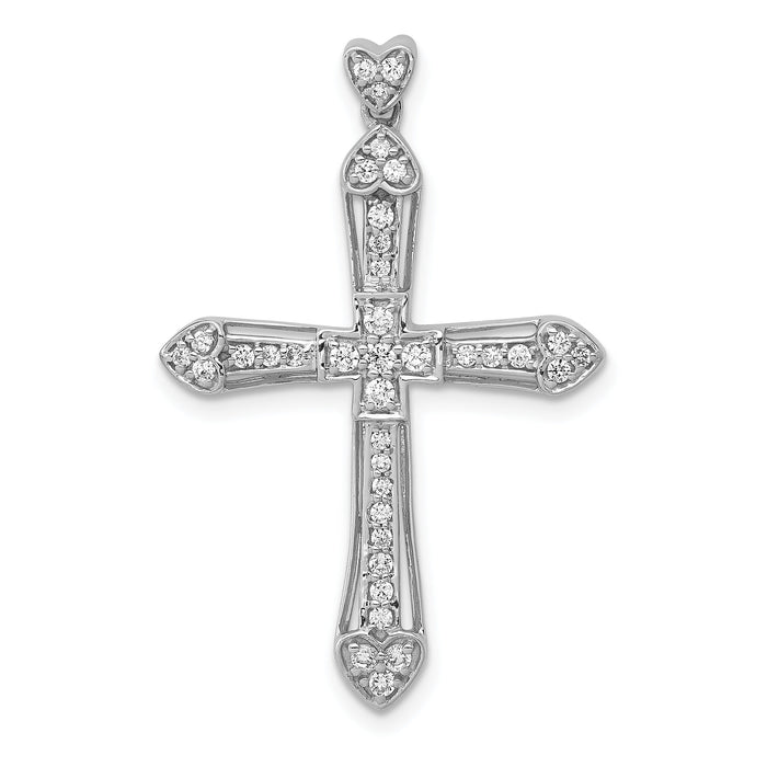 14k White Gold 1/3ct. Diamond Cross Pendant-PM5105-033-WA