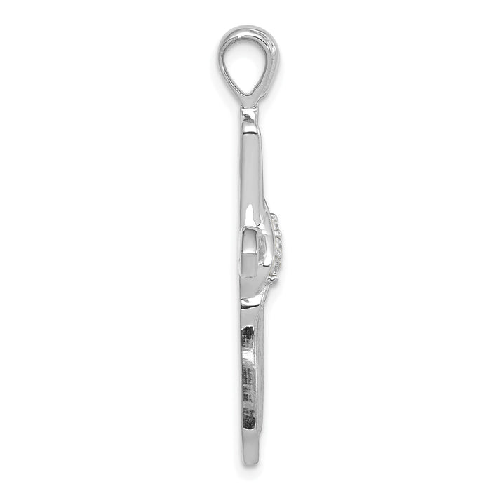 14k White Gold 1/20ct. Diamond Cross Pendant-PM5108-005-WA