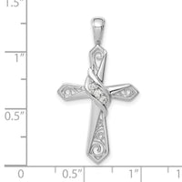 14k White Gold 1/20ct. Diamond Cross Pendant-PM5108-005-WA