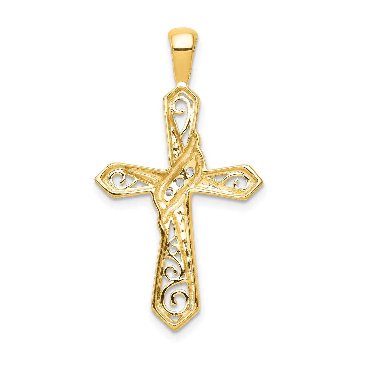 14k 1/20ct. Diamond Cross Pendant-PM5108-005-YA