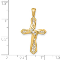 14k 1/20ct. Diamond Cross Pendant-PM5108-005-YA