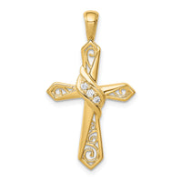 14k 1/20ct. Diamond Cross Pendant-PM5108-005-YA