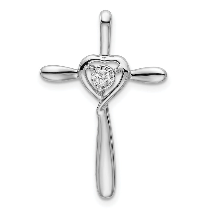 14k White Gold Diamond Slide Pendant-PM5111-005-WA