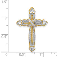 14k 1/4ct. Diamond Budded Cross Chain Slide-PM5113-025-YA