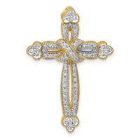 14k 1/4ct. Diamond Budded Cross Chain Slide-PM5113-025-YA