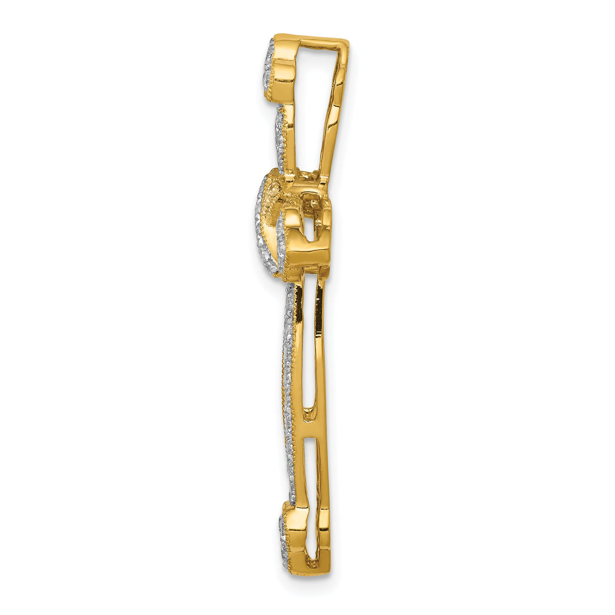 14k 5/8ct. Diamond Budded Cross Chain Slide-PM5113-062-YA