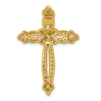14k 5/8ct. Diamond Budded Cross Chain Slide-PM5113-062-YA
