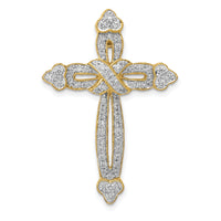 14k 5/8ct. Diamond Budded Cross Chain Slide-PM5113-062-YA