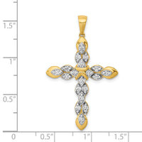 14k 1/2ct. Diamond Cross Pendant-PM5114-050-YA