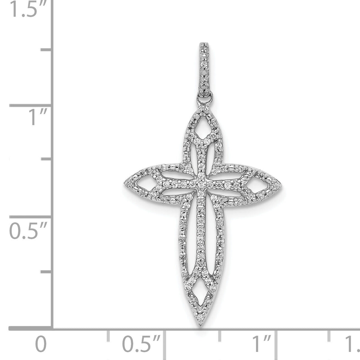 14k White Gold 1/4ct. Diamond Fancy Cross Pendant-PM5118-025-WA