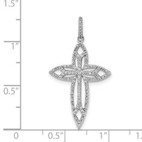 14k White Gold 1/4ct. Diamond Fancy Cross Pendant-PM5118-025-WA
