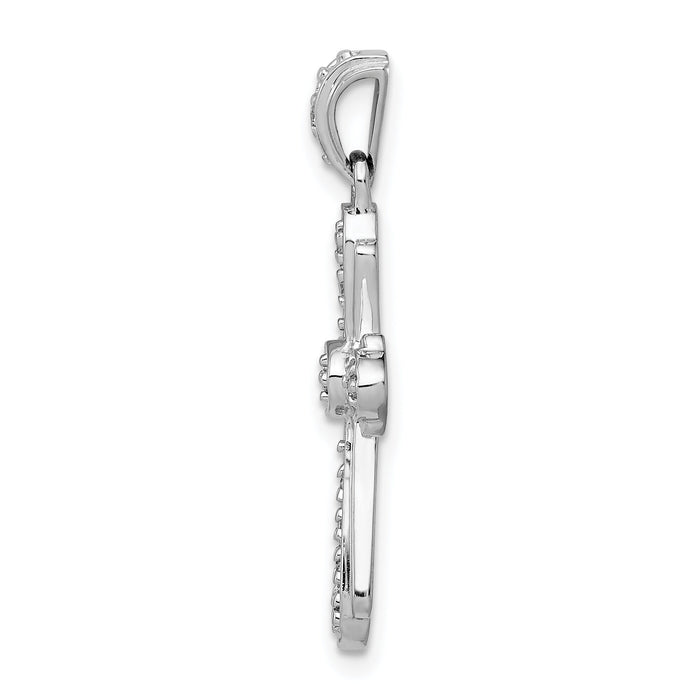 14k White Gold 1/10ct. Diamond Cross Pendant-PM5120-010-WA