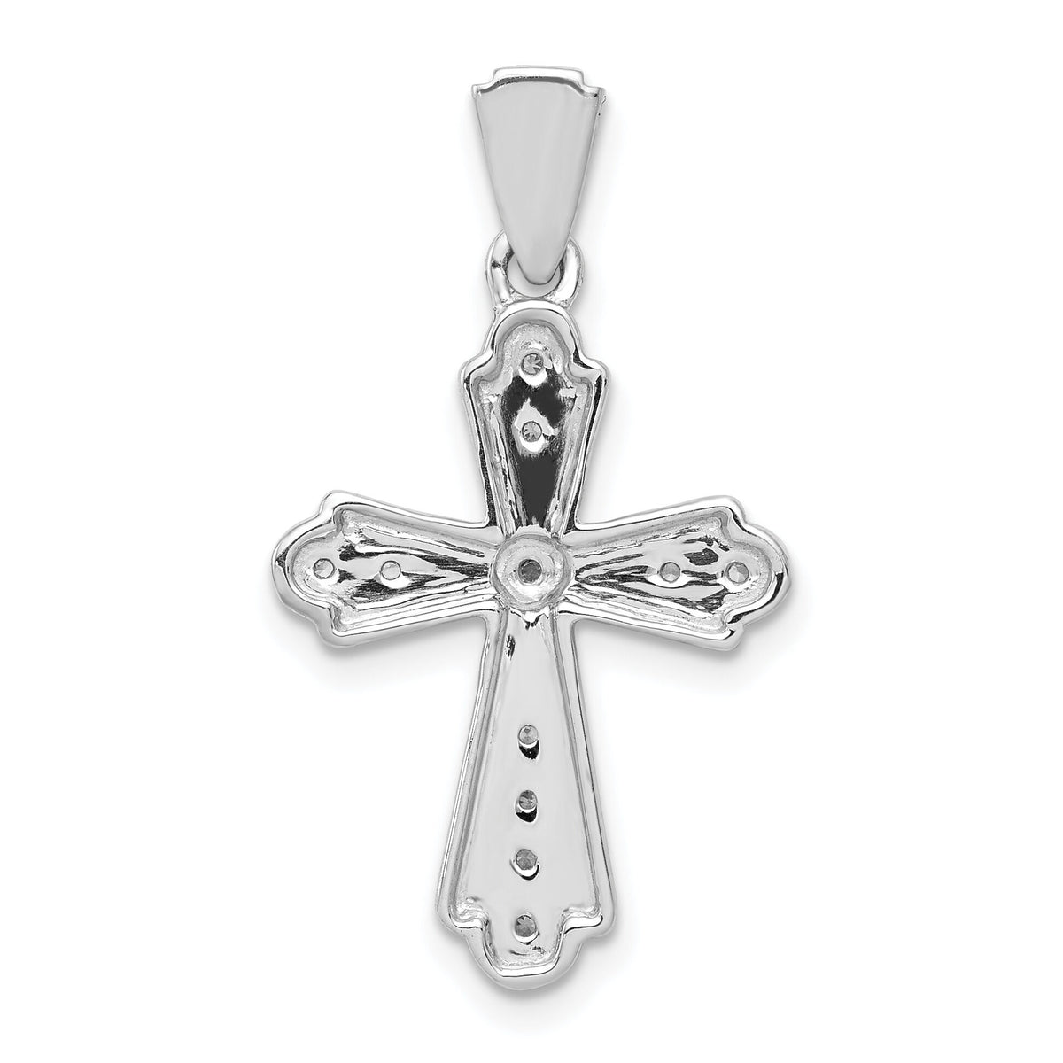 14k White Gold 1/10ct. Diamond Cross Pendant-PM5120-010-WA