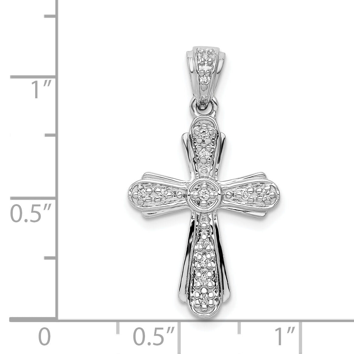14k White Gold 1/10ct. Diamond Cross Pendant-PM5120-010-WA