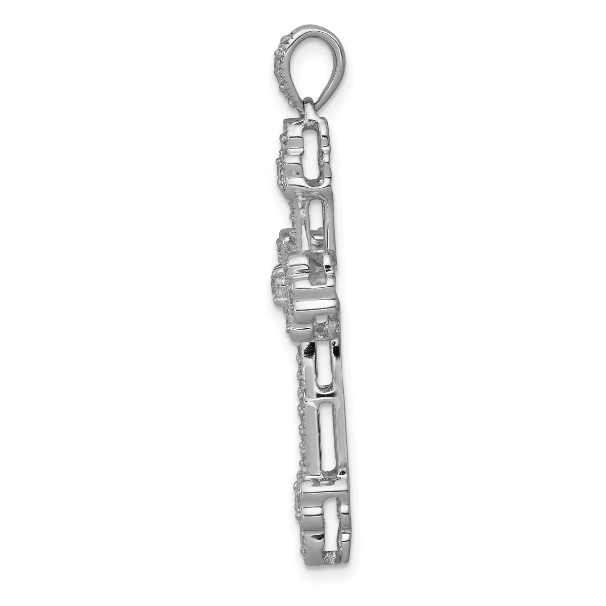 14k White Gold 3/8ct. Diamond Budded Cross Pendant-PM5121-040-WA