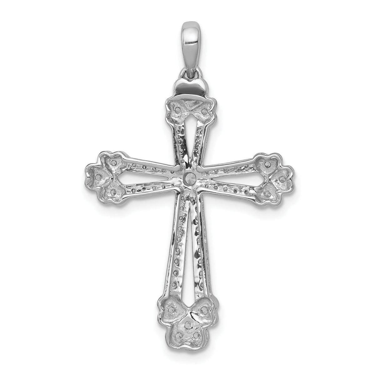14k White Gold 3/8ct. Diamond Budded Cross Pendant-PM5121-040-WA