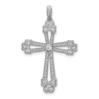 14k White Gold 3/8ct. Diamond Budded Cross Pendant-PM5121-040-WA