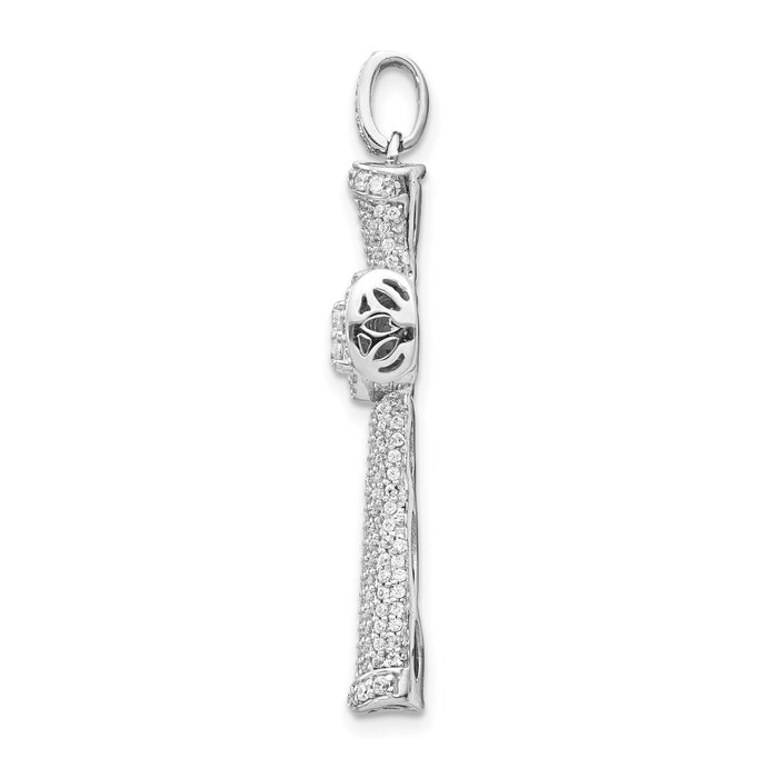 14k White Gold Diamond Cross Pendant-PM5122-100-WA